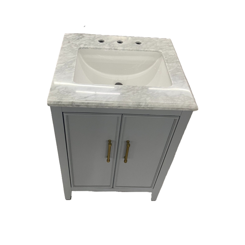 Solid Wood + MDF Modern bathroom basin vanity 24 inch with Single Under Sink